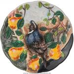 фото Тарелка декоративная птица в саду диаметр 20 см, высота 5 см,