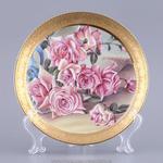 фото Тарелка декоративная с подставкой розы диаметр 20 см,