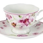 фото Чашка с блюдцем Розовые цветы Primavera ( PW-15-412A-AL )