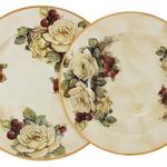 фото Набор тарелок: суповая + обеденная Роза и малина LCS ( LCS353-RM-AL )