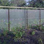 Фото №2 Забор из сотового поликарбоната 10 мм. Сплошной забор высотой 2 м.