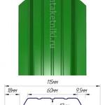 Фото №3 Металлический штакетник (евроштакетник) широкий 115мм RAL 6029 Зеленая мята
