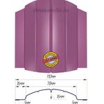 фото Металлический штакетник (евроштакетник) полукруглый 110мм RAL 4006 Пурпурный