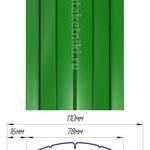 Фото №2 Металлический штакетник (евроштакетник) полукруглый 110мм RAL 4006 Пурпурный