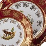 Фото №4 Столовый сервиз на 6 персон 27 пр."охота красная" Bohemia Porcelan (655-180)