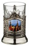 Фото №3 Стакан хрустальный с подстаканником черненым "кремль" сублимация 225 мл. (386-074)