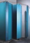 Фото №17 Нержавеющий крепеж фурнитура для санитарных туалетных кабин из стекла и стеклянных перегродок, межписсуарные перегородки стекло