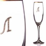 фото Бокал для шампанского "л" с золотой каймой 170 мл. (802-510026)