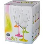 Фото №2 Набор бокалов для вина из 4 шт."neon frozen" 350 мл. высота=22,5 см. Crystalex Cz (674-333)