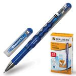 фото Ручка гелевая BRAUBERG "Equalizer" (БРАУБЕРГ "Эквалайзер"), корпус синий, 0,5 мм, резиновый держатель, синяя