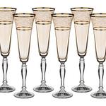 фото Набор бокалов для шампанского из 6 шт. "виктория" амбер 180 мл. Crystalex Cz (674-317)