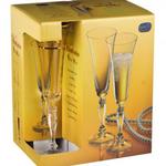 Фото №2 Набор бокалов для шампанского из 6 шт. "виктория" амбер 180 мл. Crystalex Cz (674-317)