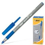 фото Ручка шариковая BIC "Round Stic Exact" (Франция), корпус серый, синие детали, толщина письма 0,35 мм, синяя