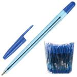 фото Ручка шариковая СТАММ "111" "Офис", корпус тонированный синий, толщина письма 0,7 мм, синяя