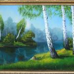 фото Картина «Байкальские берёзы», холст/масло, 80х100 см., под заказ