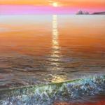 фото Картина "Байкальский рассвет", холст/масло, 70х59 см.
