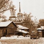 фото "Харлампиевская церковь в Иркутске", холст/сепия, 21х30