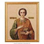 фото Гобеленовая икона целитель пантелеймон 26х31 см.