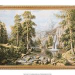 фото Гобеленовая картина лесной водопад 115х80см,