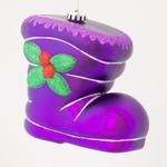 Фото №4 Новогодняя игрушка Сапог объемный матовый, диаметр 200 мм (фиолетовый)