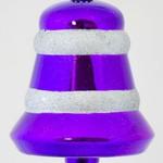 Фото №2 Новогодняя игрушка Колокольчик объемный, диаметр 150 мм (фиолетовый)