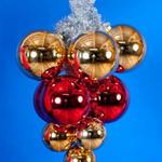 фото Новогодняя игрушка Гроздь из шаров, диаметр 500 мм (серебро)
