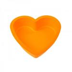 фото Форма для выпечки, силиконовая, сердце, 14 х 13.5 х 3.8 см, оранжевая, PERFECTO LINEA (20-001214)