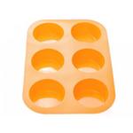 фото Форма для выпечки, силиконовая, прямоугольная на 6 кексов, 26 х 17.5 х 3 см, оранж., PERFECTO LINEA (20-000414)