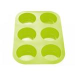 фото Форма для выпечки, силиконовая, прямоугольная на 6 кексов, 26 х 17.5 х 3 см, зеленая, PERFECTO LINEA (20-000413)