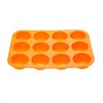 фото Форма для выпечки, силиконовая, прямоугольная на 12 кексов, 33 х 25 х 3 см, оранж., PERFECTO LINEA (20-018714)