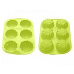 фото Форма для выпечки, силиконовая, прямоугольная на 6 кексов, 27.5 х 18 х 3 см, зеленая, PERFECTO LINEA (20-000613)