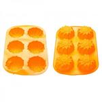 фото Форма для выпечки, силиконовая, прямоугольная на 6 кексов, 27.5 х 18 х 3 см, оранж., PERFECTO LINEA (20-000614)
