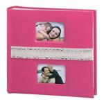 фото Фотоальбом BRAUBERG (БРАУБЕРГ) на 200 фотографий 10х15 см, индивидуальный бокс, бумажные страницы, 2 рамки для фотографий, розовый