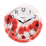 фото Часы настенные TROYKA 11000009, круг, белые с рисунком "Маки", рамка в цвет корпуса, 29x29х3,5 см