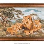 фото Гобеленовая картина африканские львы 62х42 см,