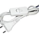 фото Шнур с выключателем и плоской вилкой (2 метра) Прозрачный