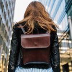 фото Кожаный коричневый женский рюкзак City Mini Brown