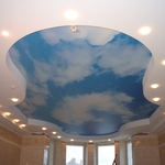 фото Натяжной потолок. Пленка ПВХ. Рисунок облака. Ширина 3,2м. (м.кв)
