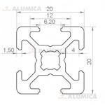 фото Алюминиевый конструкционный профиль сечением 20x20 без покрытия