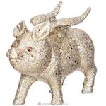 фото Декоративное изделие золотая свинка-ангел с глиттером цвет:золото 9х4 см высота 8 см (мал-72 шт /к