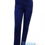 фото Зауженные темно-синие утепленные джинсы-стрейч для девочек