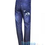 фото Утепленные джинсы для мальчика с принтом на кармане