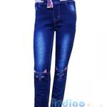 фото Оригинальные утепленные джинсы-стрейч для девочек