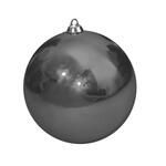 Фото №4 Новогодний шар глянцевый, диаметр 250 мм (серебро)
