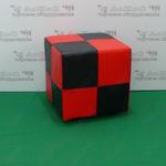фото Банкетка (пуфик), мягкий, куб, BN-007 цвета: красно-чёрный/красно-бежевый.