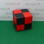 Фото №2 Банкетка (пуфик), мягкий, куб, BN-007 цвета: красно-чёрный/красно-бежевый.