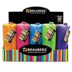 фото Пенал-косметичка BRAUBERG (БРАУБЕРГ), ассорти 5 цветов, "Радуга", 20х6х4 см, дисплей