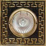 фото Светильник ИВО-50w 12в G5.3 поворотный квадратный черный металл/золото (DL2008S ч.мет/зол.); 17818