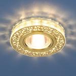 фото Точечный светодиодный светильник с хрусталем 6034 MR16 GD/CL золото/прозрачный; a029894 ELEKTROSTANDARD