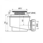 фото Сифон для душевого поддона AlcaPlast A46-60 с нержавеющей peшeткой